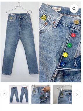 Levi Mario Jeans with Rainbow Button Detail